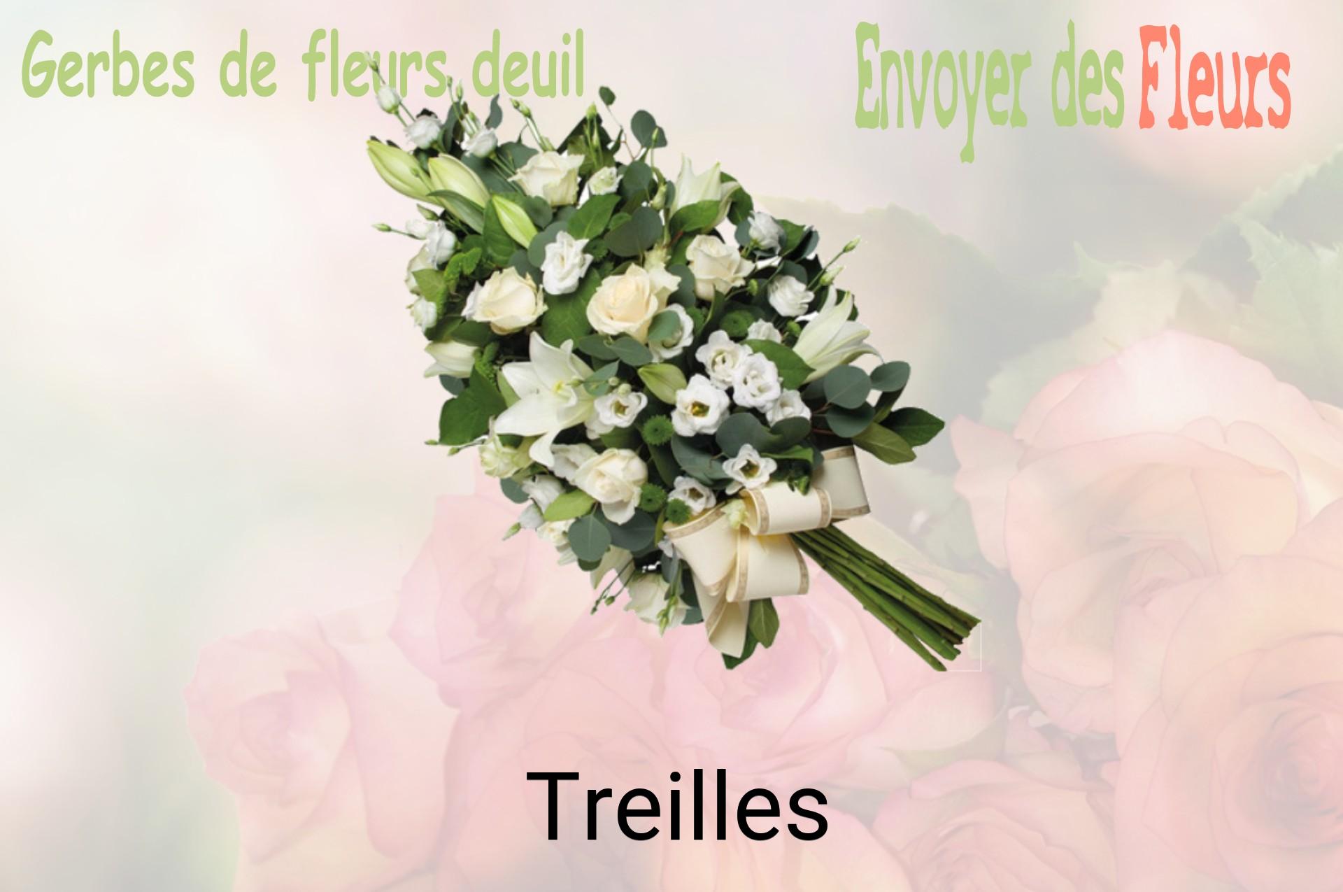 Gerbe de fleurs de deuil livrée à Treilles